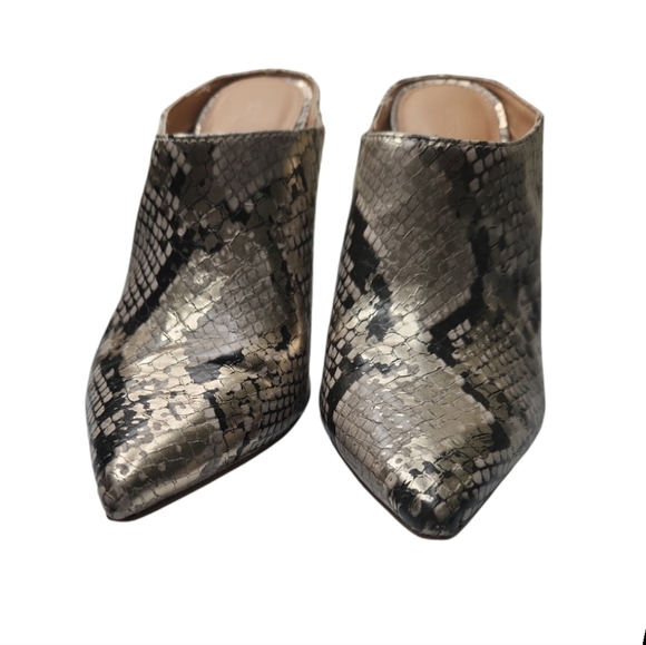 EXPRESS Snakeskin Print Pointed Toe Mules Size 8 - Picture 3 of 7